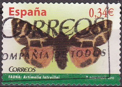 z vendido España 2010 4534 Sello º Fauna Mariposa Artimelia Latreillei Timbre Espagne Spain Spagna 